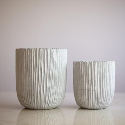 Imagem de Cachepot Listrado Cimento (G)