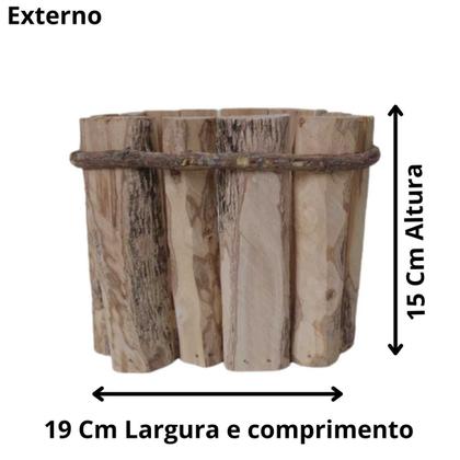 Imagem de Cachepot Quadrado Rustico Madeira de Cafe Para Flores Tam. G