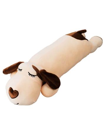 Imagem de Cachorro Bege Comprido Deitado Dormindo 74cm - Pelúcia