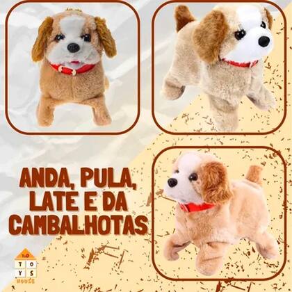 Imagem de Cachorro Cachorrinho Pula Anda Brinquedo Pelúcia Late