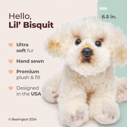 Imagem de Cachorro de pelúcia Bearington White Dog Lil' Bisquit Labradoodle 6,5 cm
