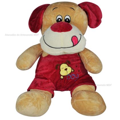 Imagem de Cachorro de Pelucia Com Macacão 33cm Ch1645