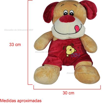 Imagem de Cachorro de Pelucia Com Macacão 33cm Ch1645