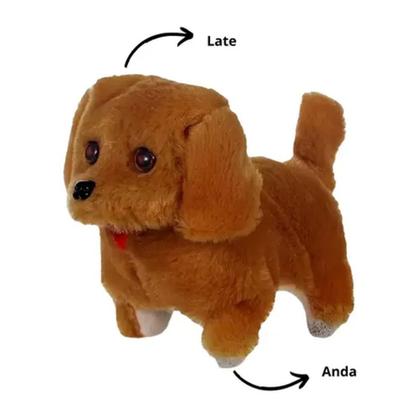 Imagem de Cachorro de Pelúcia Dog Toy Late e Anda Marrom Art Brink 3+
