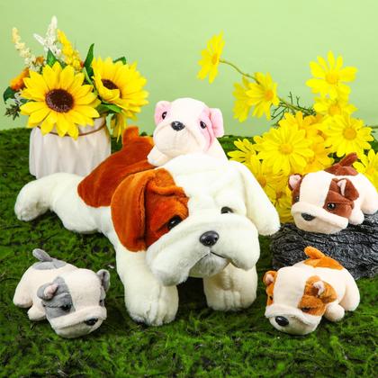 Imagem de Cachorro de Pelúcia Skylety com 1 Mamãe e 4 Bebês