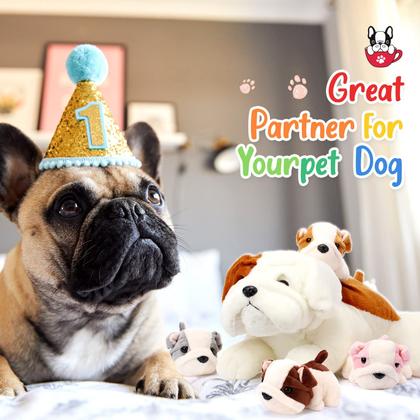 Imagem de Cachorro de Pelúcia Skylety com 1 Mamãe e 4 Bebês