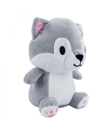Imagem de Cachorro Pelúcia Cinza Sentado Fofinho 22cm