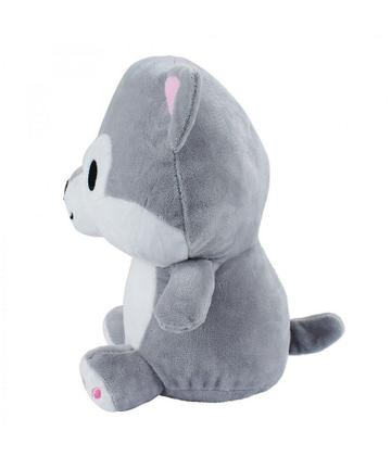 Imagem de Cachorro Pelúcia Cinza Sentado Fofinho 22cm