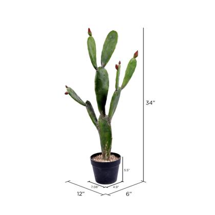 Imagem de Cacto artificial Vickerman Everyday 34 polegadas com vaso preto
