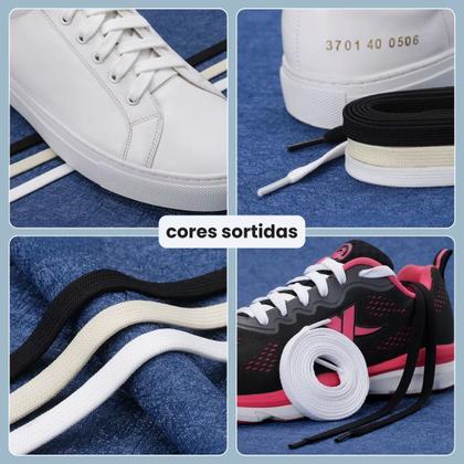 Imagem de Cadarço Achatado Para Tênis 1 Par 100cm Poliéster Não Desfia