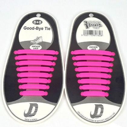 Imagem de Cadarço De Silicone Elástico Adulto 01 Par Com 16pçs