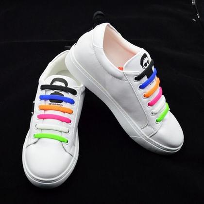 Imagem de Cadarço De Silicone Elástico Adulto 01 Par Com 16pçs