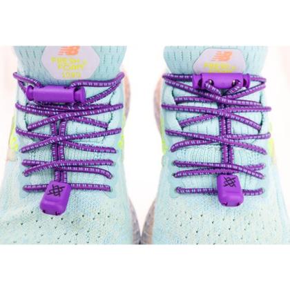 Imagem de Cadarço Elastico HUPI Laces Roxo Risca Azul