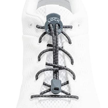 Imagem de Cadarço Elástico Importado Refletivo Lock Laces Cinza