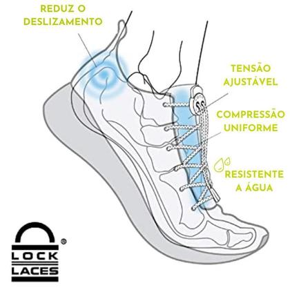 Imagem de Cadarço Elástico Lock Laces - Cinza Liso