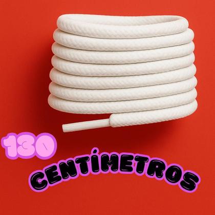 Imagem de Cadarço Redondo BRANCO R1 Roliço 130cm para projetos de artesanato, decoração e customização criativa