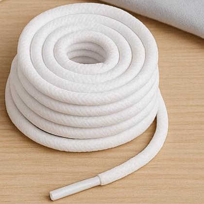 Imagem de Cadarço Redondo BRANCO R1 Roliço 130cm para projetos de artesanato, decoração e customização criativa