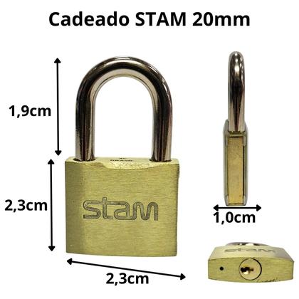 Imagem de Cadeado 20 mm Multiuso Com 2 Chaves Stam