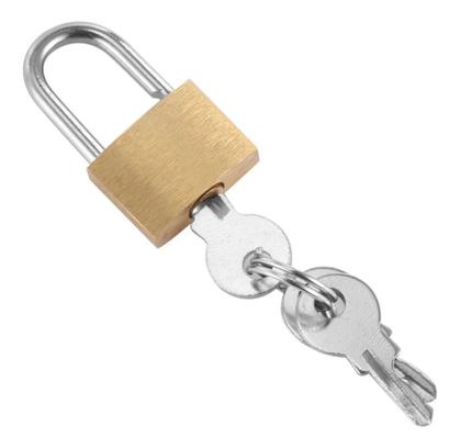 Imagem de Cadeado 20mm Com 3 Chaves Tri-Angle Dourado Malas Correntes Armários