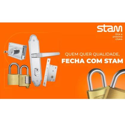 Imagem de Cadeado 20mm Zamac Stam Latonado E-coat com 2 Chaves - Alta Segurança e Durabilidade
