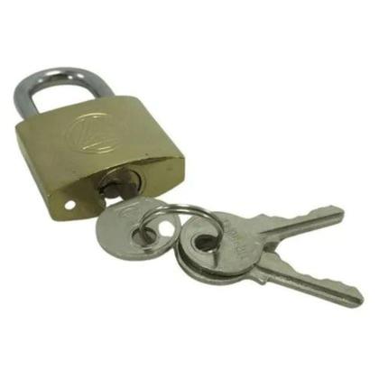 Imagem de Cadeado 32mm Com 3 Chaves Tri-Angle Dourado Malas Correntes Armários