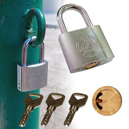 Imagem de Cadeado Chave Atomica 45MM Fechadura Ati-mixa Para Armario Vitrine Corrente