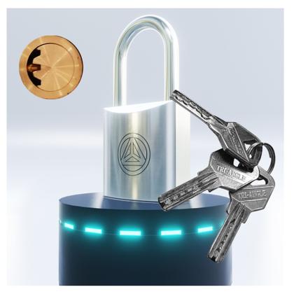 Imagem de Cadeado Chave Atomica 45MM Fechadura Ati-mixa Para Armario Vitrine Corrente