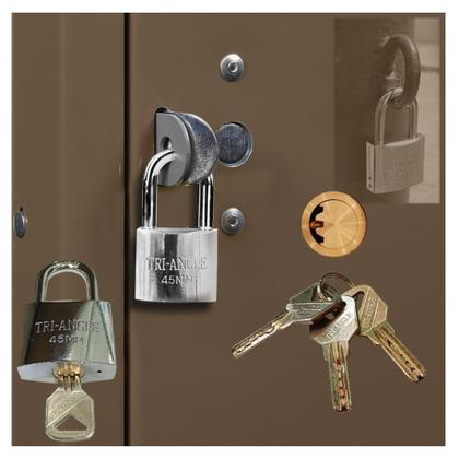 Imagem de Cadeado Chave Atomica 45MM Fechadura Ati-mixa Para Armario Vitrine Corrente