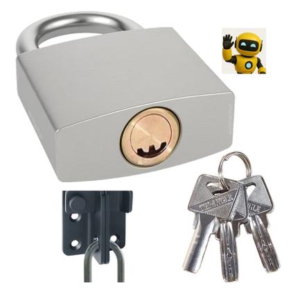 Imagem de Cadeado Chave Atomica 45MM Fechadura Ati-mixa Para Armario Vitrine Corrente