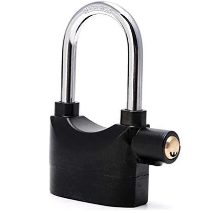 Imagem de Cadeado Com Alarme 2 Em 1 Sensor Movimento Anti Roubo Sirene 110Db Haste Longo Curto Moto Portao