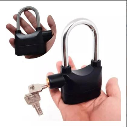 Imagem de Cadeado Com Alarme 2 Em 1 Sensor Movimento Anti Roubo Sirene 110Db Haste Longo Curto Moto Portao