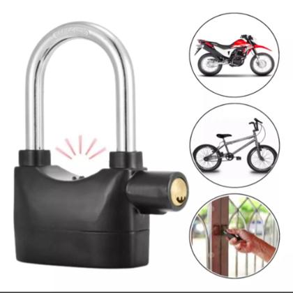 Imagem de Cadeado Com Alarme 2 Em 1 Sensor Movimento Anti Roubo Sirene 110Db Haste Longo Curto Moto Portao