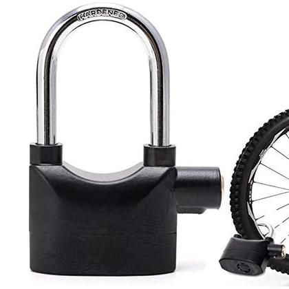 Imagem de Cadeado Com Alarme 2 Em 1 Sensor Movimento Anti Roubo Sirene 110Db Haste Longo Curto Moto Portao