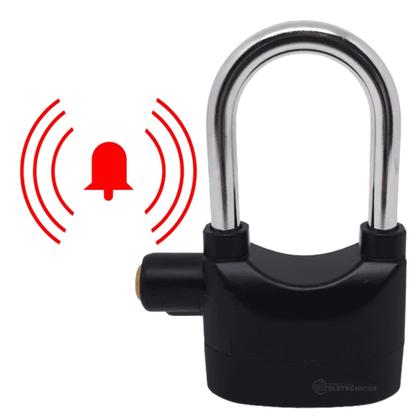 Imagem de Cadeado Com Alarme Potente Antifurto 110dB Para Bicicleta, Moto Porta E Portões - REF110