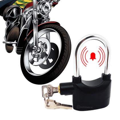 Imagem de Cadeado Com Alarme Potente Antifurto 110dB Para Bicicleta, Moto Porta E Portões - REF110