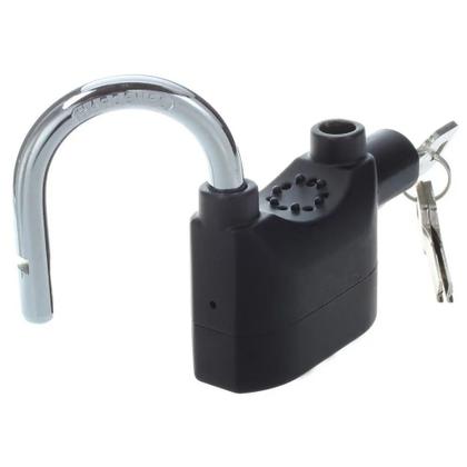 Imagem de Cadeado com Alarme Sirene Anti furto 110db Som Alto Moto Casa Segurança