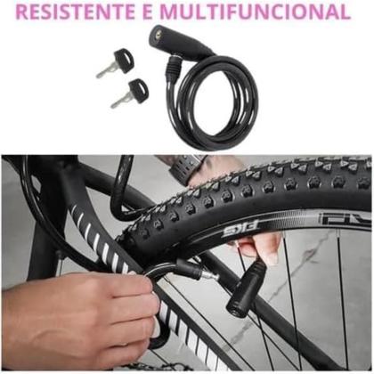 Imagem de Cadeado Com Chave Para Bike Atrio Cor Preto