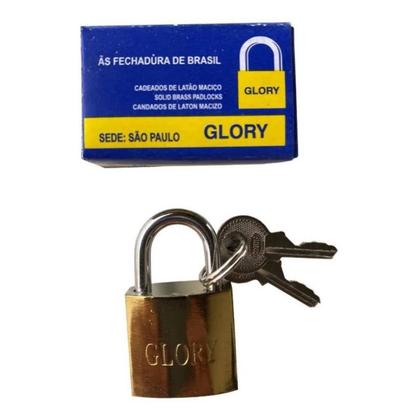 Imagem de Cadeado Dourado 25mm Com 2 Chaves Glory