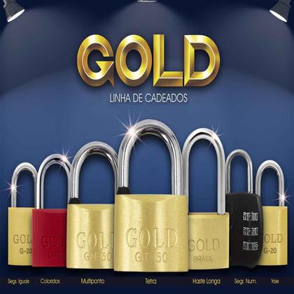 Cadeado Multiponto Gold 60mm Com 3 Chaves Não Abre Com Micha