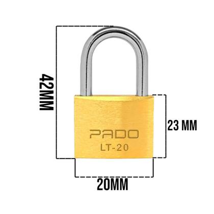 Imagem de Cadeado Pado 20mm 4 chaves Segredos Iguais 4 Unidades