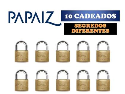 Imagem de Cadeado Papaiz 35mm Kit 10 Peças SEGREDOS DIFERENTES - 20 Chaves