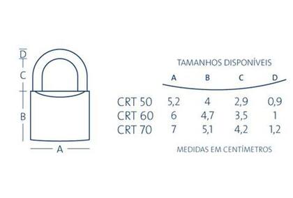 Imagem de Cadeado Papaiz Tetra - 60 mm CRT