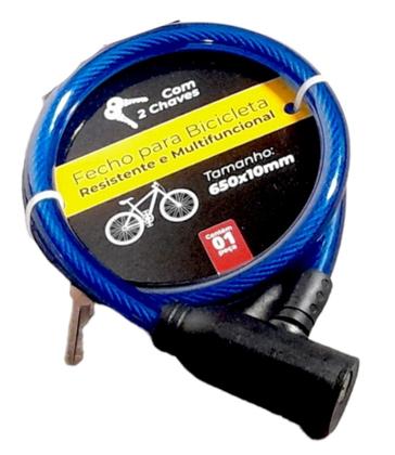 Imagem de Cadeado Para Bike Com Cabo De Aço Com Duas Chaves Só Qualidade