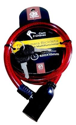 Imagem de Cadeado Para Bike Com Cabo De Aço Com Duas Chaves Só Qualidade