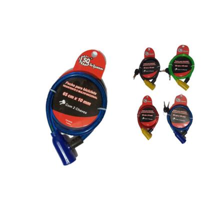 Imagem de Cadeado Para Bike Com Cabo De Aço Com Duas Chaves Só Qualidade