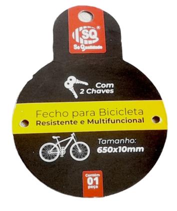 Imagem de Cadeado Para Bike Com Cabo De Aço Com Duas Chaves Só Qualidade