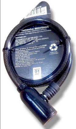 Imagem de Cadeado Para Bike Com Cabo De Aço Com Duas Chaves Só Qualidade