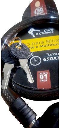 Imagem de Cadeado Para Bike Com Cabo De Aço Com Duas Chaves Só Qualidade