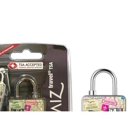 Imagem de Cadeado Para Mala Papaiz Tsa Nacoes Com Segredo 3 Digitos