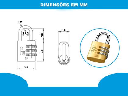 Cadeado Segredo Mala Armário Viagem Mochila Sem Chave - 3F Imagem de Cadeado Segredo Mala Armário Viagem Mochila Sem Chave